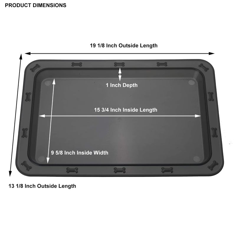 PetRageous 70669 Bone N Up Non-Slip Clear Plastic Dog Feeding Tray 19.125-Inch by 13.125-Inch for Dogs and Cats, Black - Image 2